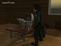 High-quality animated film with intense sex between two animals